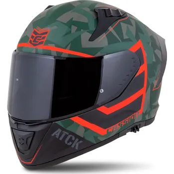 Helma na motorku Integrální helma na motorku Cassida Aero ATCK camo zeleno-černo-šedo-oranžová S