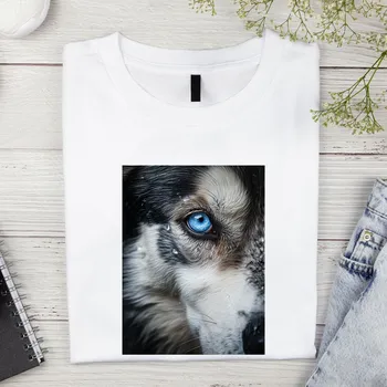 Dámské tričko - Husky Barva: Bílá, Velikost: 3XL