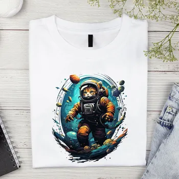 Dámské tričko Dámské tričko - Kočkonaut Barva: Bílá, Velikost: XL