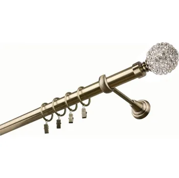 Garnýž kovová 360 cm jednořadá 25 Koule Diamant mosaz