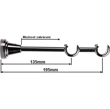 Konzole 2-řadá pro tyč 19mm - onyx