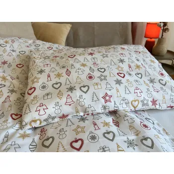 Povlečení Dětské povlečení bavlna sněhuláci s andílky - 100x135 + 40x60 cm