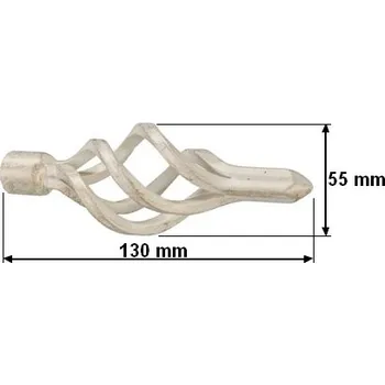 Příslušenství pro garnýž Koncovka pro tyč 16mm Azur - bílo-zlatá