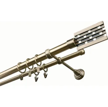 Garnýž kovová 110 cm dvouřadá - dvojitá 25 Nutka Mosaz