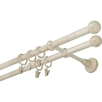 Garnýž kovová 340 cm dvouřadá - dvojitá 16 koule bílo-zlatá