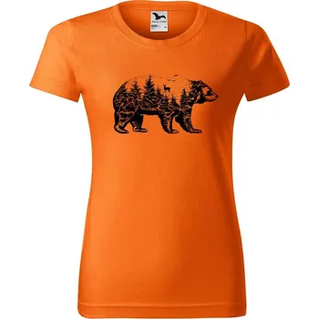Dámské tričko DOBRÝ TRIKO Dámské tričko s potiskem Medvěd Barva: Oranžová, Velikost: XS
