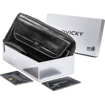 Peněženka Kožené pouzdro na opasek s poutky Barva: Černá