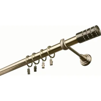 Garnýž kovová 380 cm jednořadá 25 Cylinder crystal mosaz