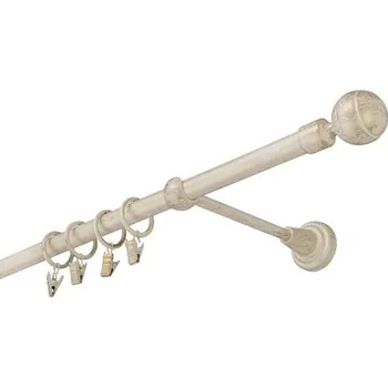 Garnýž kovová 380 cm jednořadá 16 paola bílo-zlatá