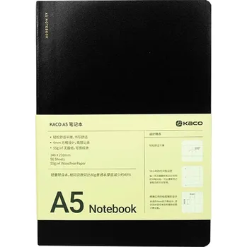 Zápisník KACO zápisník čtverečkovaný A5, černý