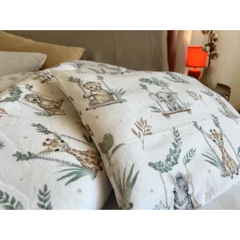 Povlečení Dětské povlečení flanel safari zvířátka - 40x60 cm