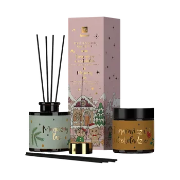 Osvěžovač vzduchu HISKIN set svíce 150 ml a dekorativní osvěžovač PINK