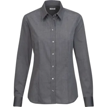 Dámská halenka Popelínová halenka s dlouhým rukávem Blouse Regular LSL anthracite 36