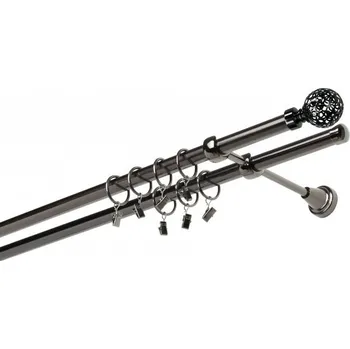 Garnýž kovová 160 cm dvouřadá - dvojitá 19 Koule Retro onyx