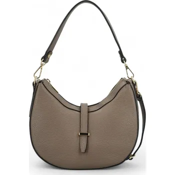 Luxusní dámská koženková kabelka na rameno Delami Siana, taupe