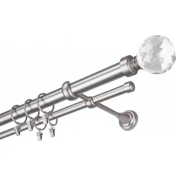 Příslušenství pro garnýž Garnýž kovová 140 cm dvouřadá - dvojitá 25 Koule Crystal Satina