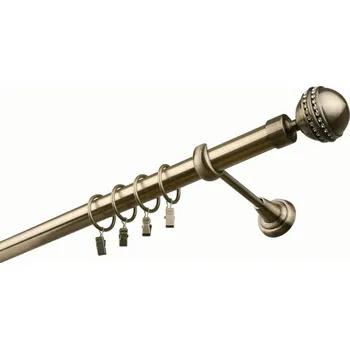 Garnýž kovová 300 cm jednořadá 25 Paola crystal mosaz