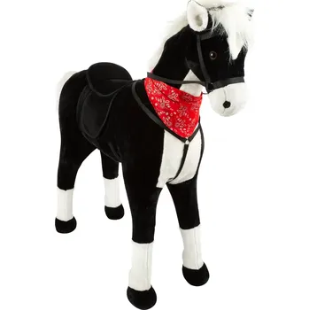 plyšák Small Foot Stojící kůň XL se zvukem 100 x 25 x 100 cm, černý/červený