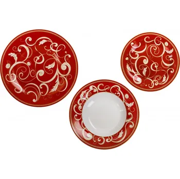 Talíř BRANDANI Filo D'Oro Rosso 18 ks červené