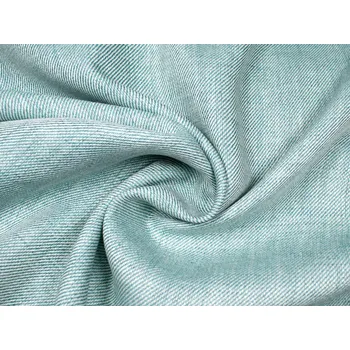 Snový svět Lněná látka Anna zeleno-bílá