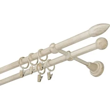 Garnýž kovová 400 cm dvouřadá - dvojitá 16 Špice bílo-zlatá