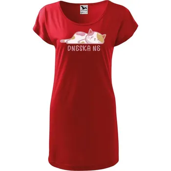 Dámské tričko DOBRÝ TRIKO Dámské tričko/šaty s potiskem Dneska ne Velikost: XS, Barva: Červená