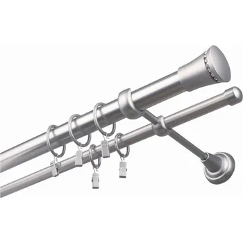 Příslušenství pro garnýž Garnýž kovová 440 cm dvouřadá - dvojitá 25 Prince Crystal Satina