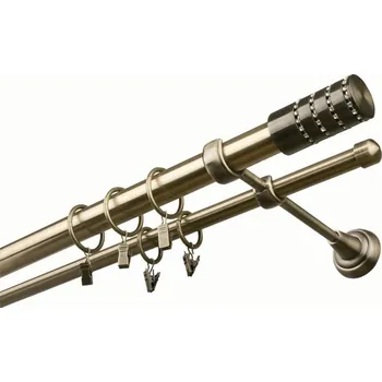 Garnýž Garnýž kovová 480 cm dvouřadá - dvojitá 25 Cylinder crystal Mosaz