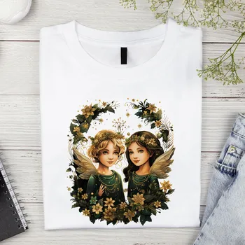 Dámské tričko - Vánoční skřítci Barva: Bílá, Velikost: XL