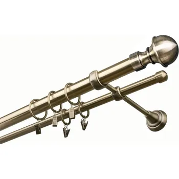 Garnýž kovová 230 cm dvouřadá - dvojitá 25 Boston Mosaz