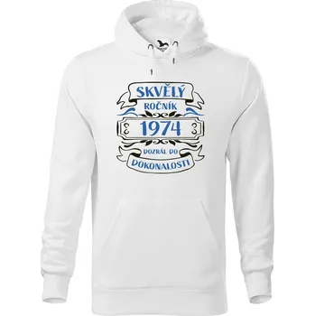 Pánská mikina DOBRÝ TRIKO Pánská mikina s potiskem Skvělý ročník 1974 Velikost pánské mikiny: 3XL, Barva: Bílá