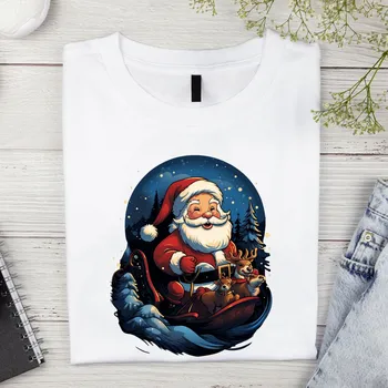 Dámské tričko Dámské tričko - Roztomilý Santa Barva: Bílá, Velikost: XL