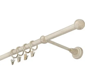 Garnýž kovová 300 cm jednořadá 16 koule bílo-zlatá