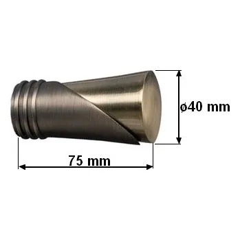 Koncovka pro tyč 25mm Duncan - mosaz