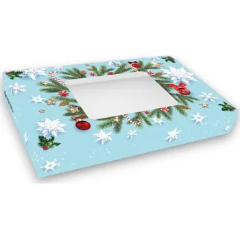 Krabice na pečivo ALVARAK GROUP a.s. Krabice na cukroví - vánoční jehličí 36 x 22 x 5cm vícebarevná