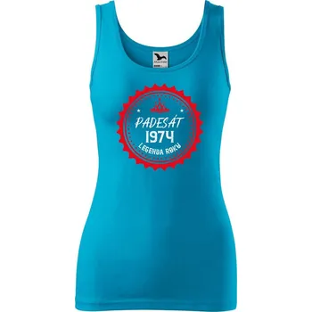 DOBRÝ TRIKO Dámské tílko s potiskem Legenda padesát Velikost: M, Barva: Tyrkysová