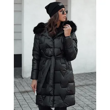 Dámská parka Dámská bunda STYLOWQ dlouhá prošívaná s kožíškem TY4630 Barva: Černá, Velikost: 2XL