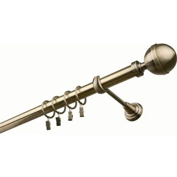 Garnýž kovová 460 cm jednořadá 25 Koule Lux mosaz