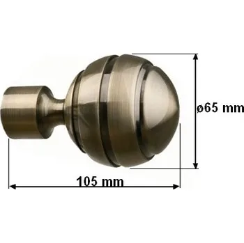 Koncovka pro tyč 25mm Paola - mosaz