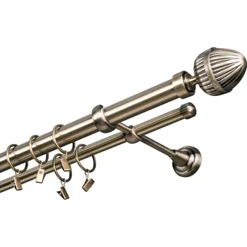 Garnýž kovová 240 cm dvouřadá - dvojitá 25 Odeon Mosaz