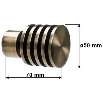 Příslušenství pro garnýž Koncovka pro tyč 25mm Talarki - mosaz