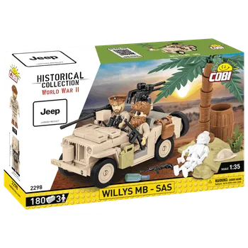 Stavebnice COBI Americký terénní automobil Jeep Willys MB - SAS COBI 2298 - World War II 1:35