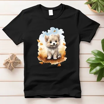 Dámské tričko - Roztomilý pejsek podzimní Barva: Bílá, Velikost: 2XL