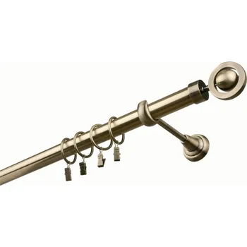 Garnýž kovová 220 cm jednořadá 25 Atena mosaz