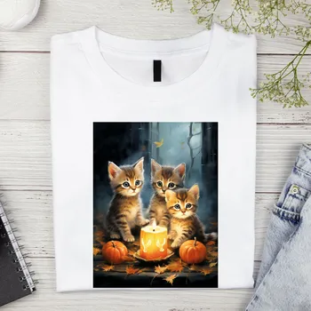 Dámské tričko Dámské tričko - Kočičí porada Barva: Bílá, Velikost: L