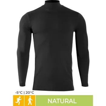 Iron-ic Pánské kašmírové triko s dlouhým rukávem a vysokým límečkem Barva: Black, Velikost: L/XL