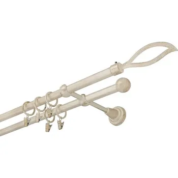 Garnýž kovová 230 cm dvouřadá - dvojitá 16 Blesk bílo-zlatá