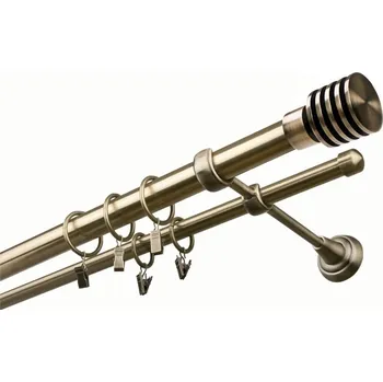 Garnýž kovová 300 cm dvouřadá - dvojitá 25 Talarki Mosaz