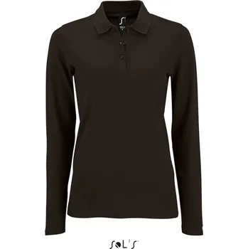 Dámská košile Dámské piqué polo s dlouhým rukávem Perfect LSL Women black L