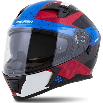 Helma na motorku Cassida Integral 3.0 DRFT červeno-perleťově modrá M